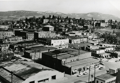 Aerial view of Moscow, Idaho looking northeast