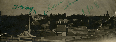 1908 view of Moscow, Idaho looking northeast from downtown