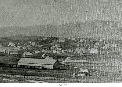 An enlarged view of Moscow, Idaho in 1885