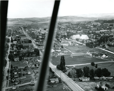 Aerial view of Moscow, Idaho from a plane