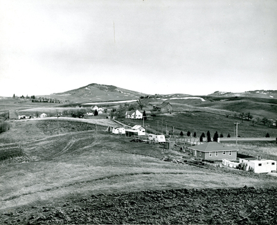 Panoramic view of Moscow, Idaho showing Tomer Butte