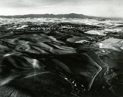 Looking over Moscow, Idaho towards Moscow Mountain
