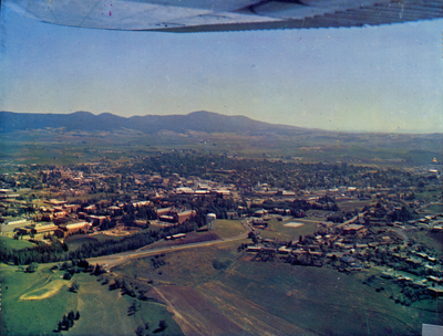 Aerial view of Moscow, Idaho in color