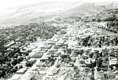 Aerial view of Moscow, Idaho looking south