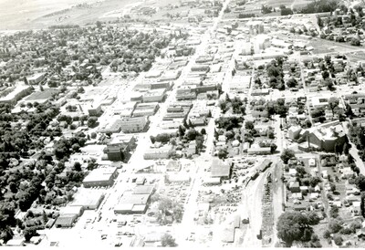 Aerial view of Moscow, Idaho looking south