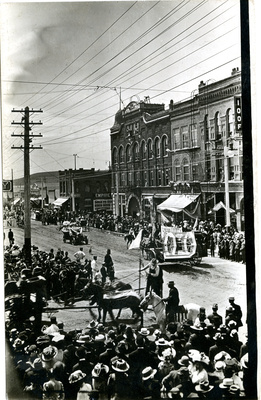 Crowded Streets on 4th of July Postcard