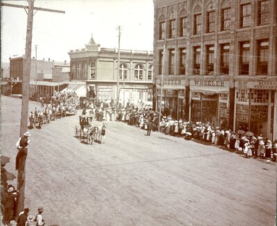Parade in Front of Motter Wheeler General Store