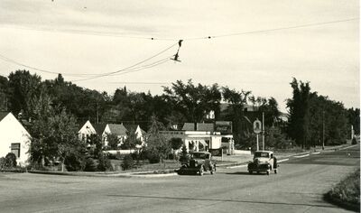 Main Street and E Street, looking southeast