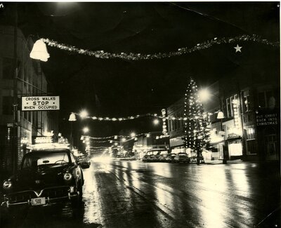 Garland and Lights on Main Street