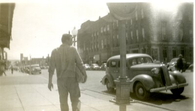 Man and Car on Main Street