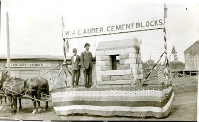 W.A. Lauder Cement Blocks Parade Float