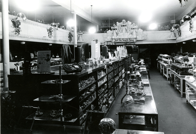 Davids' store interior decorated for Christmas