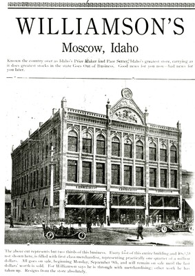 Williamson's Department Store rendering in advertisement