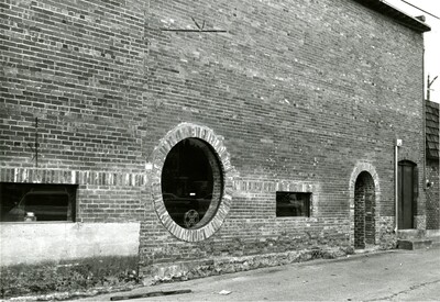 Brick wall exterior back of Kenworthy Theatre