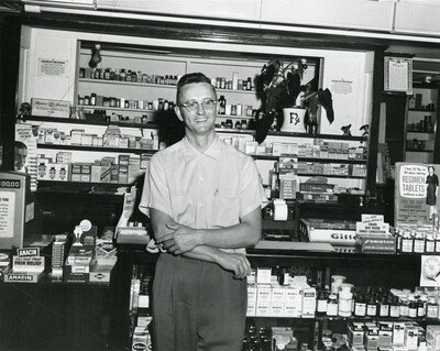 Pharmacist in his pharmacy