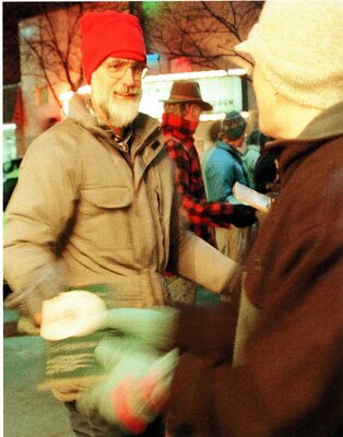 Bookpeople moving across Main Street