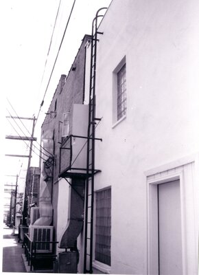 Alley behind McConnell building, east side