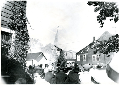 Crowd Gathered Watching Church Fire