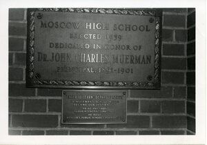 Moscow High School Dedication Plaque