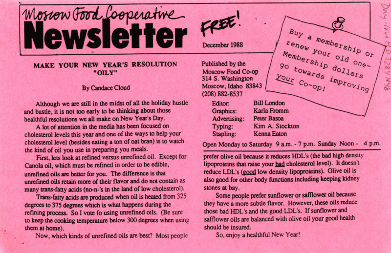 Newsletter December 1988