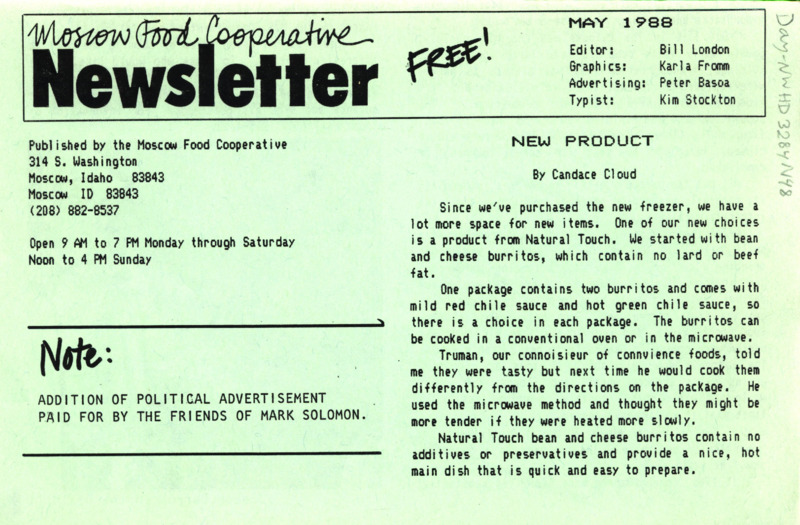 Newsletter May 1988