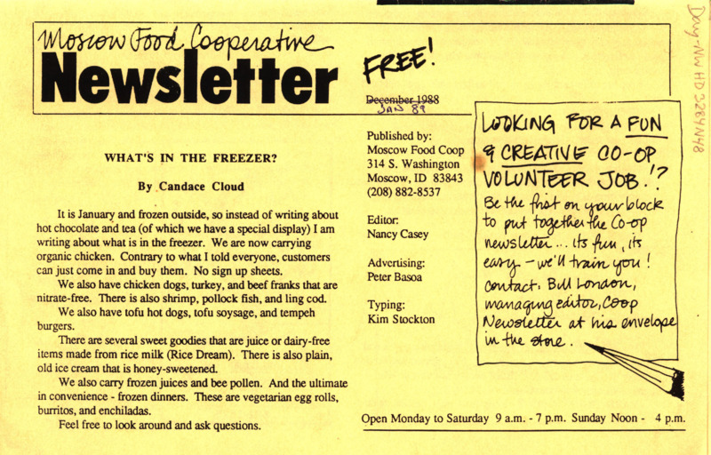 Newsletter January 1989
