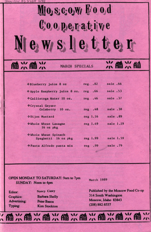 Newsletter March 1989