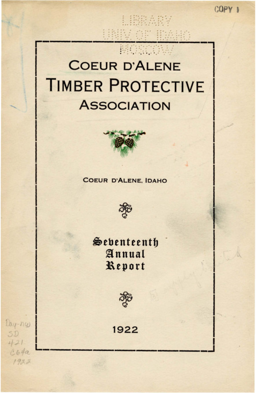 Coeur d'Alene Timber Protective Association Seventeenth Annual Report