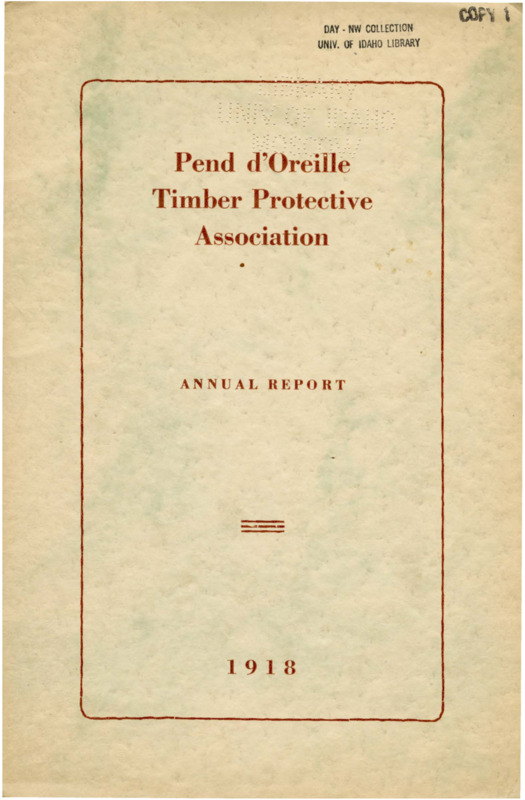 Pend d'Oreille Timber Protective Association Annual Report