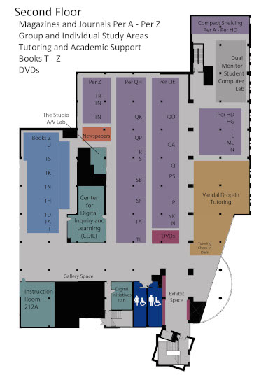 map of Second Floor