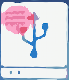 Flash drive icon on the touchscreen