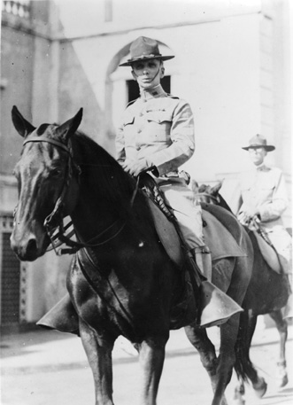 E.R. Chrisman on a horse, n.d.
